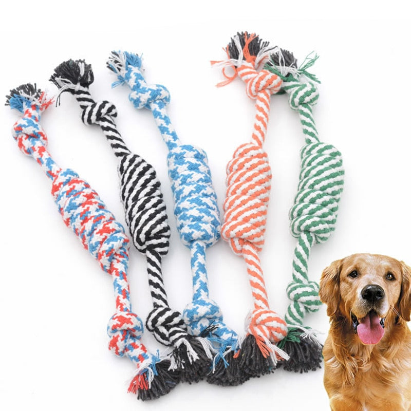 24cm Dog Toy Knot Cotton Rope Pet Puppy Chew Toys For Dogs Funny Pet Dog Toy Bite Knot Molar Tooth Cleaning Tools Pet Accessory