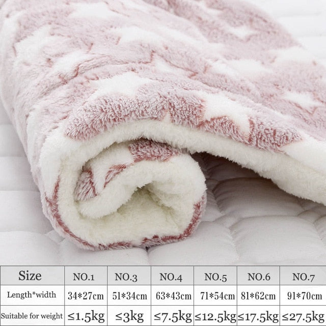 Fashion 1PC Soft Flannel Pet Mat dog Bed Winter Thicken Warm Cat Dog Blanket puppy Sleeping Cover Towel cushion