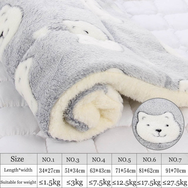 Fashion 1PC Soft Flannel Pet Mat dog Bed Winter Thicken Warm Cat Dog Blanket puppy Sleeping Cover Towel cushion