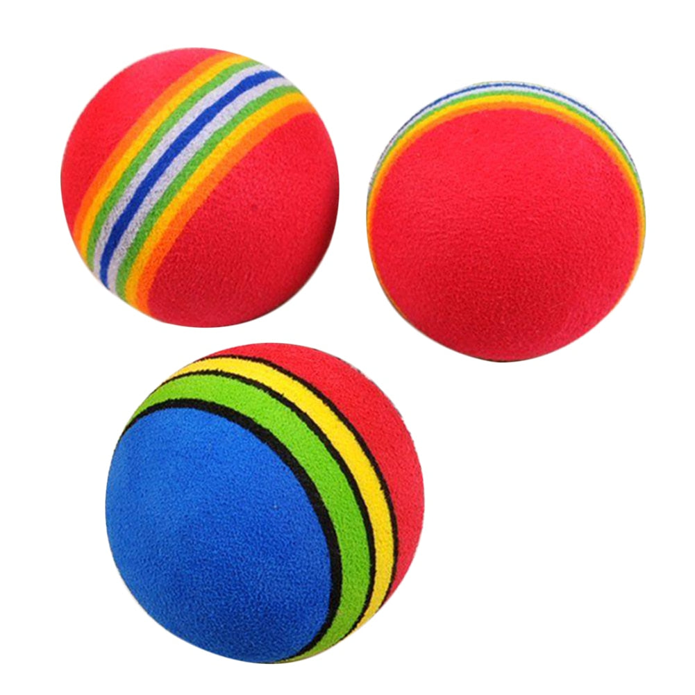 Pets' Funny Toy Balls 3.5cm Rainbow Color EVA Material Ball Foam Sponge Dogs Cats Ball Toys 1Pcs