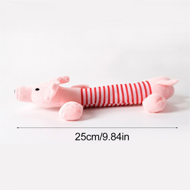 Cute Pet Dog Cat Funny Fleece Durability Plush Dog Toys Squeak Chew Sound Toy Fit for All Pets Elephant Duck Pig Plush Toys