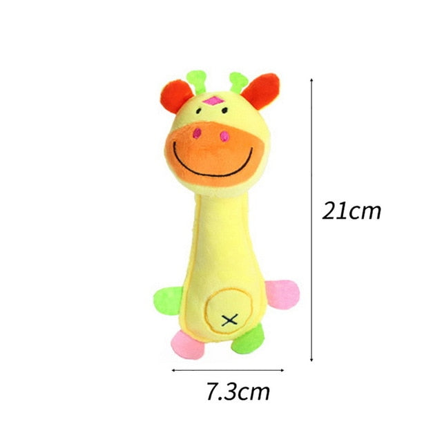 Cute Pet Dog Cat Funny Fleece Durability Plush Dog Toys Squeak Chew Sound Toy Fit for All Pets Elephant Duck Pig Plush Toys