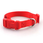 Pet Dog Collar Classic Solid Basic Polyester Nylon Dog Collar with Quick Snap Buckle, Can Match Leash & Harness