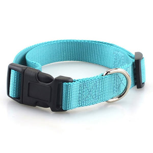 Pet Dog Collar Classic Solid Basic Polyester Nylon Dog Collar with Quick Snap Buckle, Can Match Leash & Harness