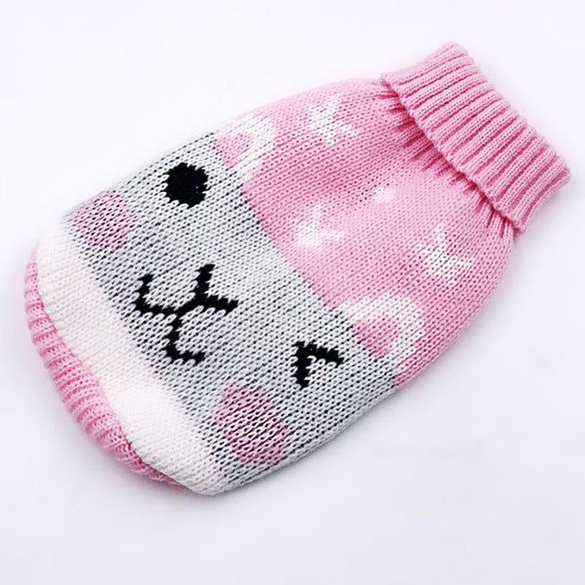 Winter Cartoon Dog Clothes Warm Christmas Sweater For Small Dogs Pet Clothing Coat Knitting Crochet Cloth Jersey Perro 30S1