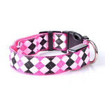 Fashion Pet Dogs LED Collar Luminous Night Safety Flashing Glowing Plaid Cat Dog Leash Harness Collars Pet Supplies Dropship #R5