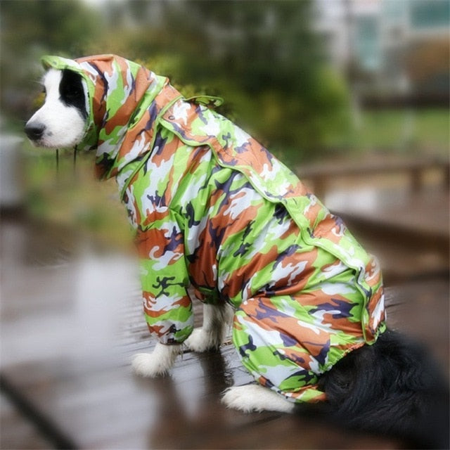 Large Dog Raincoat Clothes Waterproof Rain Jumpsuit For Big Medium Small Dogs Golden Retriever Outdoor Pet Clothing Coat WLYANG