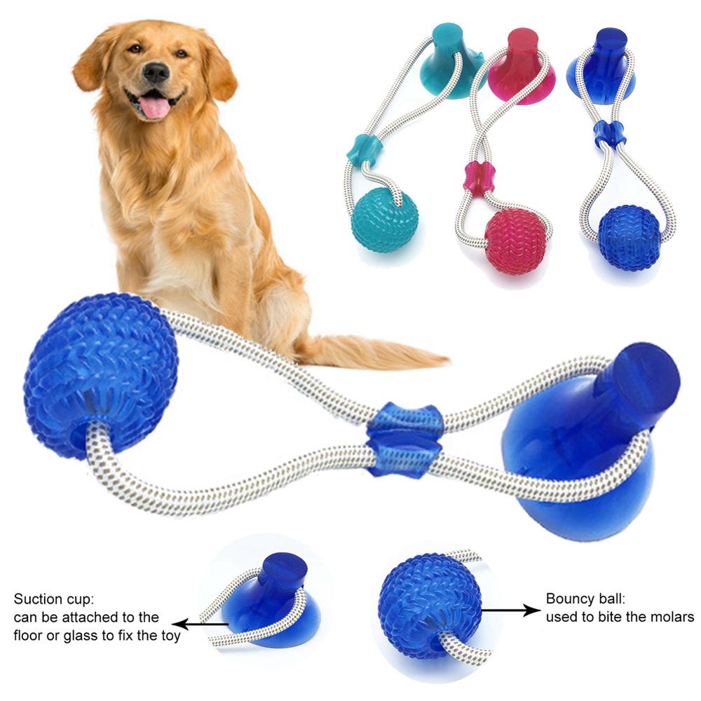 VIP Cats Dogs Interactive Suction Cup Push TPR Ball Toys Elastic Ropes Pet Tooth Cleaning Chewing Playing IQ Treat Puppy Toys
