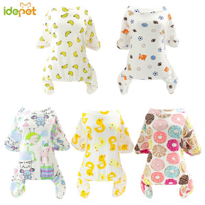 Cute Small Dogs Pajamas For Pet Dogs Cat Clothes Puppy Jumpsuit For Dog Coat For Chihuahua Pomeranian Dogs Print Clothing Shirt