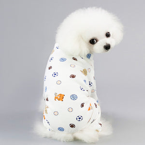 Cute Small Dogs Pajamas For Pet Dogs Cat Clothes Puppy Jumpsuit For Dog Coat For Chihuahua Pomeranian Dogs Print Clothing Shirt