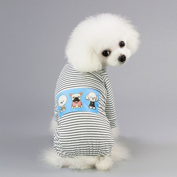 Cute Small Dogs Pajamas For Pet Dogs Cat Clothes Puppy Jumpsuit For Dog Coat For Chihuahua Pomeranian Dogs Print Clothing Shirt