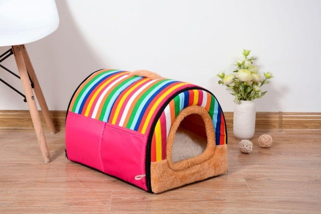 Large Pet Dog Bed cat house cave Comfortable Print Stars Kennel Mat For Pet Puppy Winter Summer Foldable Cat Bed Pet Supply