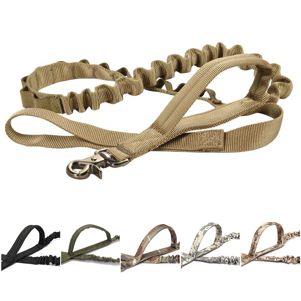 Tactical Bungee Dog Leash 2 Handle Quick Release Cat Dog Pet Leash Elastic Leads Rope Military Dog Training Leashes