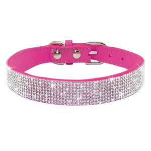 Bling Rhinestone Dog Cat Collars Leather Pet Puppy Kitten Collar Walk Leash Lead For Small Medium Dogs Cats Chihuahua Pug Yorkie