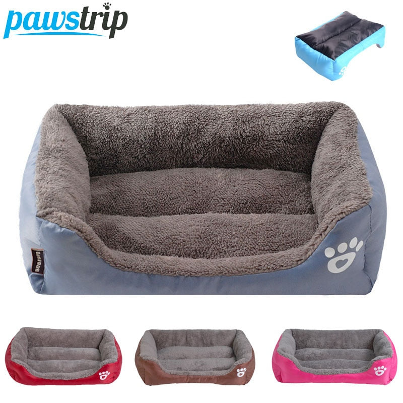 S-3XL 9 Colors Paw Pet Sofa Dog Beds Waterproof Bottom Soft Fleece Warm Cat Bed House Petshop cama perro