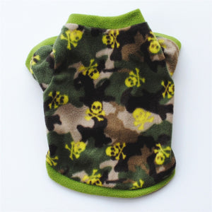 De lana caliente ropa de perro mascota lindo cráneo impreso Pet cachorro camisa para perros chaqueta Bulldog francés Jersey camuflaje perro ropa