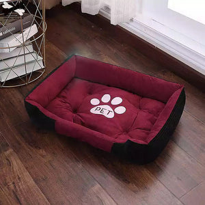 Paw Print Pet Bed Large House For Large Dog Puppy Kennel Waterproof Cat Litter Four Seasons Nest Warm Pet Supplies bed linen