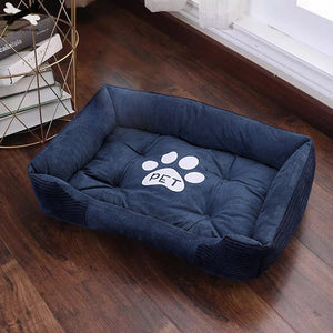 Paw Print Pet Bed Large House For Large Dog Puppy Kennel Waterproof Cat Litter Four Seasons Nest Warm Pet Supplies bed linen