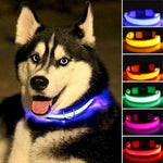 Collar LED de nailon para perros, correa de perro con brillo intermitente de seguridad nocturna, collares fluorescentes luminosos para perros, suministros para mascotas