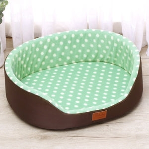 dog bed House sofa Kennel Soft Fleece Pet Dog Cat Warm Dot Pattern Top Quality dog beds mats cama para cachorro Bed For Cats