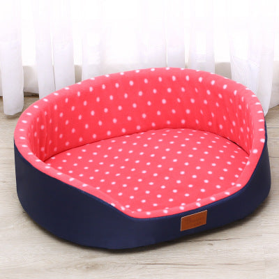 dog bed House sofa Kennel Soft Fleece Pet Dog Cat Warm Dot Pattern Top Quality dog beds mats cama para cachorro Bed For Cats