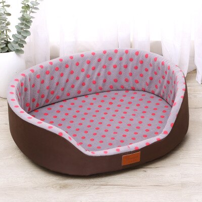 dog bed House sofa Kennel Soft Fleece Pet Dog Cat Warm Dot Pattern Top Quality dog beds mats cama para cachorro Bed For Cats