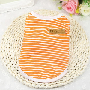 Summer Pet Dog Clothes Cotton Striped Vest t shirt Dog Clothing for Dogs Puppy Outfit shirt Small Pet chihuahua Clothes 25S2